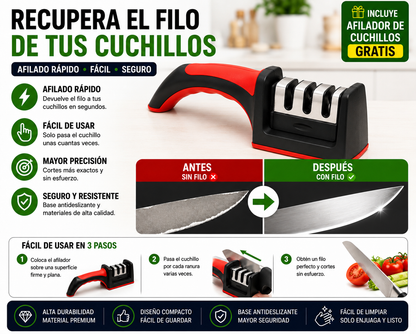 Kit Maestro de cocina 3 en 1 / Corta, deshilacha y afila en segundos